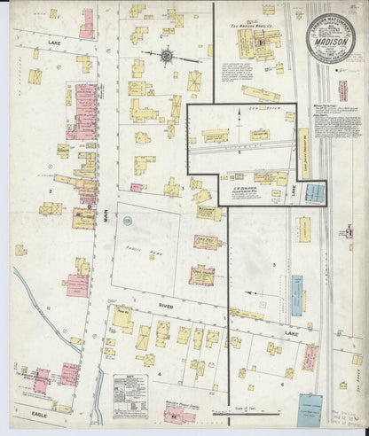 Sanborn Fire Insurance Map from Madison, Lake County, Ohio (1910), Sheet #0001 - Historic Sanborn Fire Insurance Map Print, vintage old map wall art, antique decor, genealogy gift, Ohio Ohio map