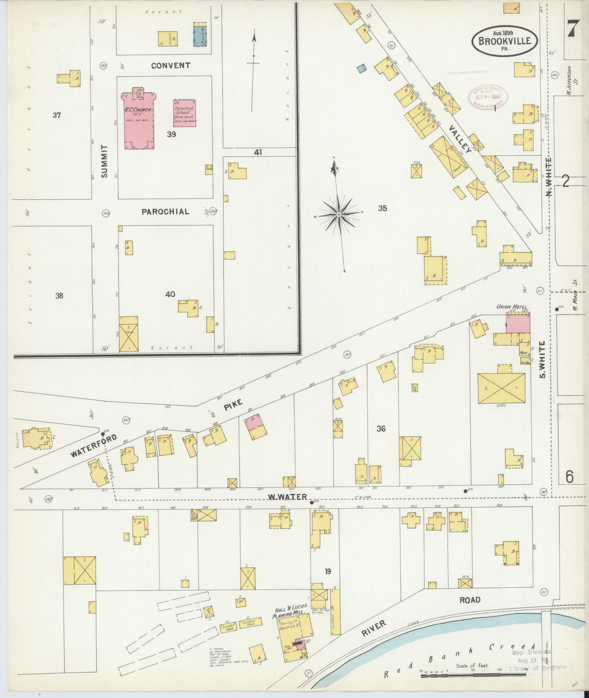 Sanborn Fire Insurance Map from Brookville, Jefferson County, Pennsylvania (1899), Sheet #0007 - Complete Map Set gallery image, historic Sanborn map, vintage wall art, Pennsylvania Pennsylvania