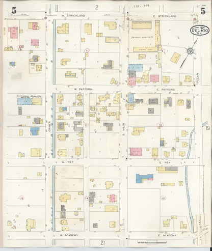 Sanborn Fire Insurance Map from Del Rio, Val Verde County, Texas (1948), Sheet #0005 - Complete Map Set gallery image, historic Sanborn map, vintage wall art, Texas Texas