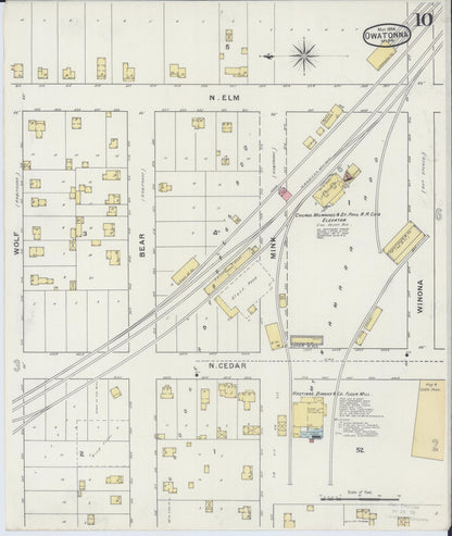 Sanborn Fire Insurance Map from Owatonna, Steele County, Minnesota (1894), Sheet #0010 - Historic Sanborn Fire Insurance Map Print, vintage old map wall art, antique decor, genealogy gift, Minnesota Minnesota map