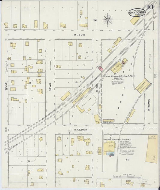 Sanborn Fire Insurance Map from Owatonna, Steele County, Minnesota (1894), Sheet #0010 - Historic Sanborn Fire Insurance Map Print, vintage old map wall art, antique decor, genealogy gift, Minnesota Minnesota map