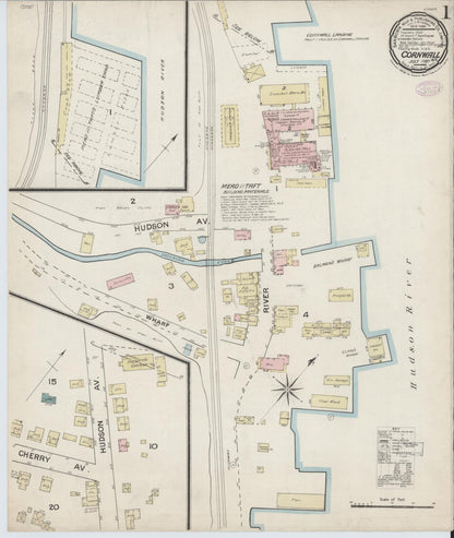 Sanborn Fire Insurance Map from Cornwall, Orange County, New York (1887), Sheet #0001 - Complete Map Set gallery image, historic Sanborn map, vintage wall art, New York New York