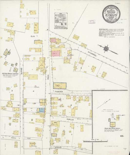 Sanborn Fire Insurance Map from Plymouth, Amador County, California. (1912) – Historic Sanborn Fire Insurance Map Print