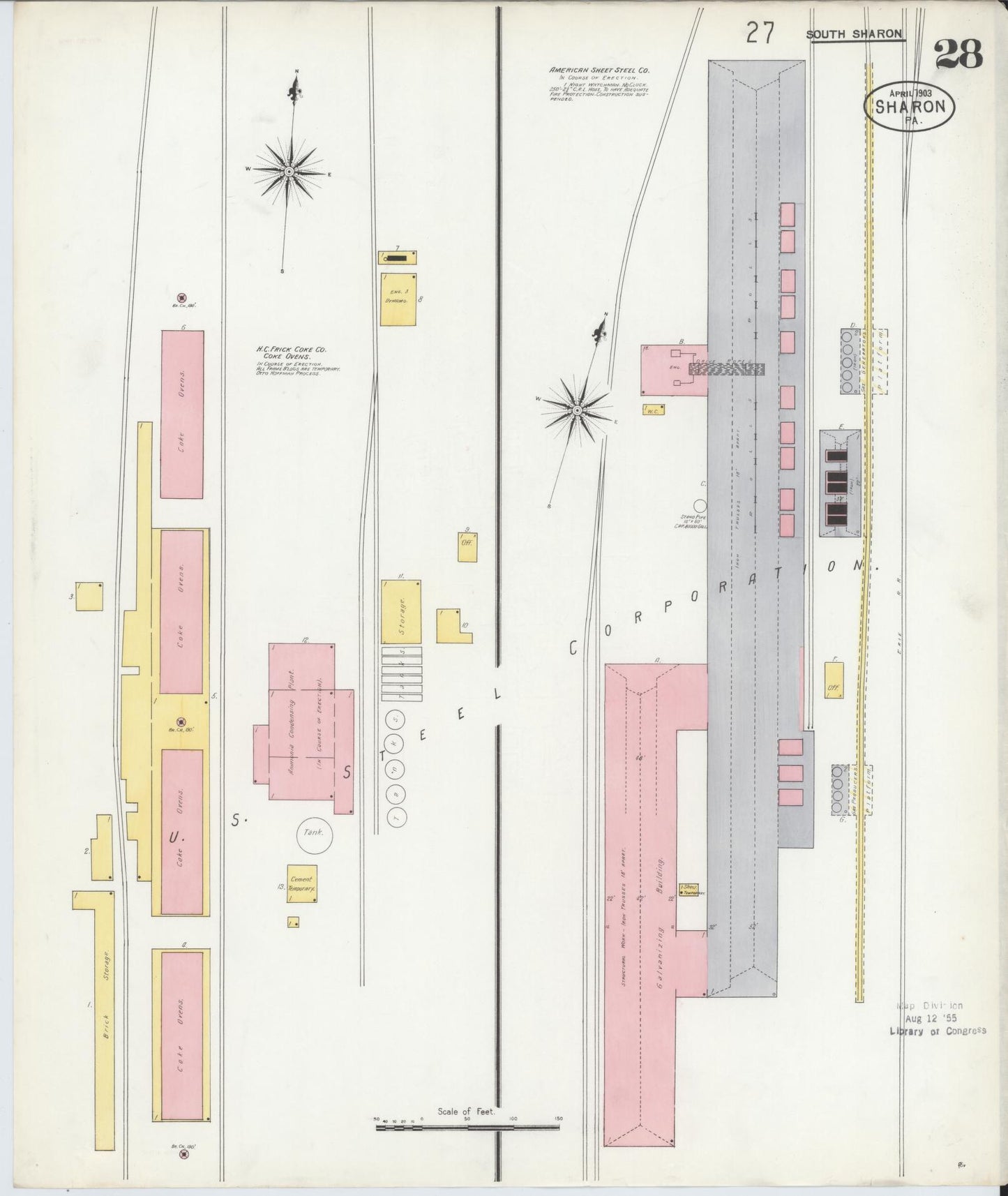 Sanborn Fire Insurance Map from Sharon, Mercer County, Pennsylvania. (1903), Sheet 28 – Historic Sanborn Fire Insurance Map Print