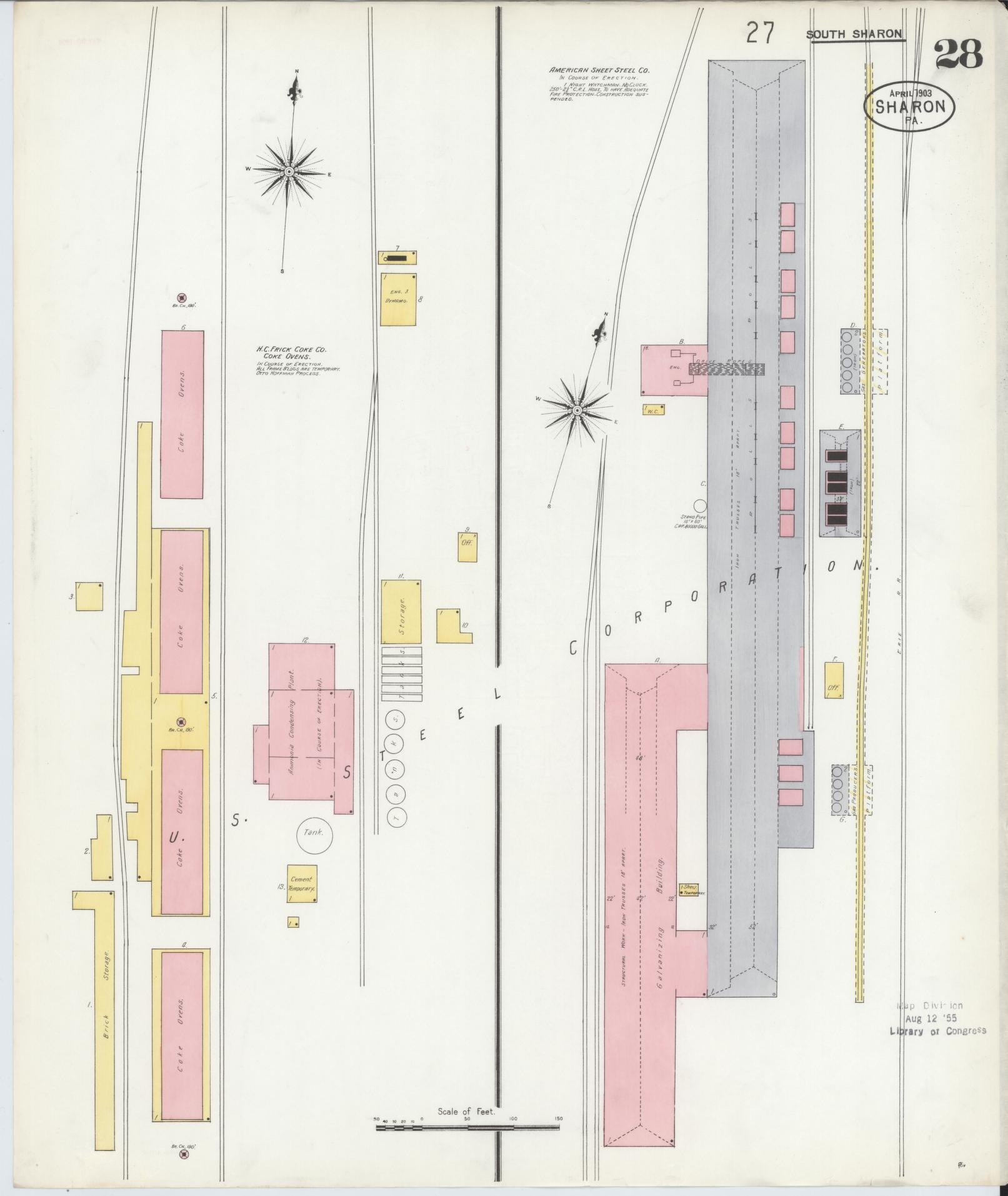 Sanborn Fire Insurance Map from Sharon, Mercer County, Pennsylvania. (1903), Sheet 28 – Historic Sanborn Fire Insurance Map Print