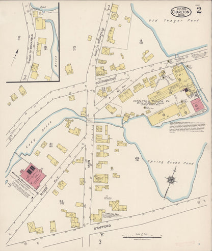 Sanborn Fire Insurance Map from Charlton, Worcester County, Massachusetts (1922), Sheet #0002 - Complete Map Set gallery image, historic Sanborn map, vintage wall art, Massachusetts Massachusetts