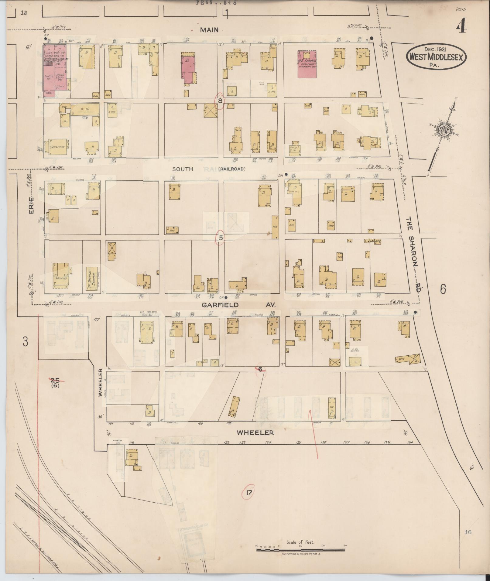 Sanborn Fire Insurance Map from West Middlesex, Mercer County, Pennsylvania (1937), Sheet #0004 - Complete Map Set gallery image, historic Sanborn map, vintage wall art, Pennsylvania Pennsylvania