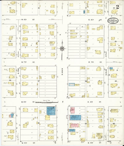 Sanborn Fire Insurance Map from Eureka, Greenwood County, Kansas (1917), Sheet #0002 - Complete Map Set gallery image, historic Sanborn map, vintage wall art, Kansas Kansas