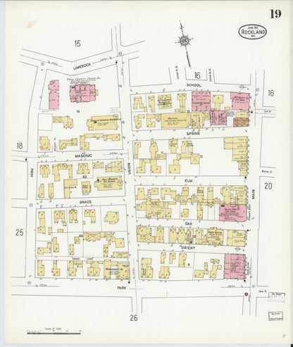 Sanborn Fire Insurance Map from Rockland, Knox County, Maine (1912), Sheet #0019 - Complete Map Set gallery image, historic Sanborn map, vintage wall art, Maine Maine