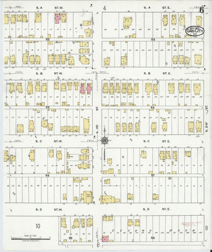 Sanborn Fire Insurance Map from Gas City, Grant County, Indiana (1920), Sheet #0006 - Complete Map Set gallery image, historic Sanborn map, vintage wall art, Indiana Indiana