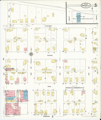 Sanborn Fire Insurance Map from Knoxville, Marion County, Iowa (1913), Sheet #0005 - Historic Sanborn Fire Insurance Map Print