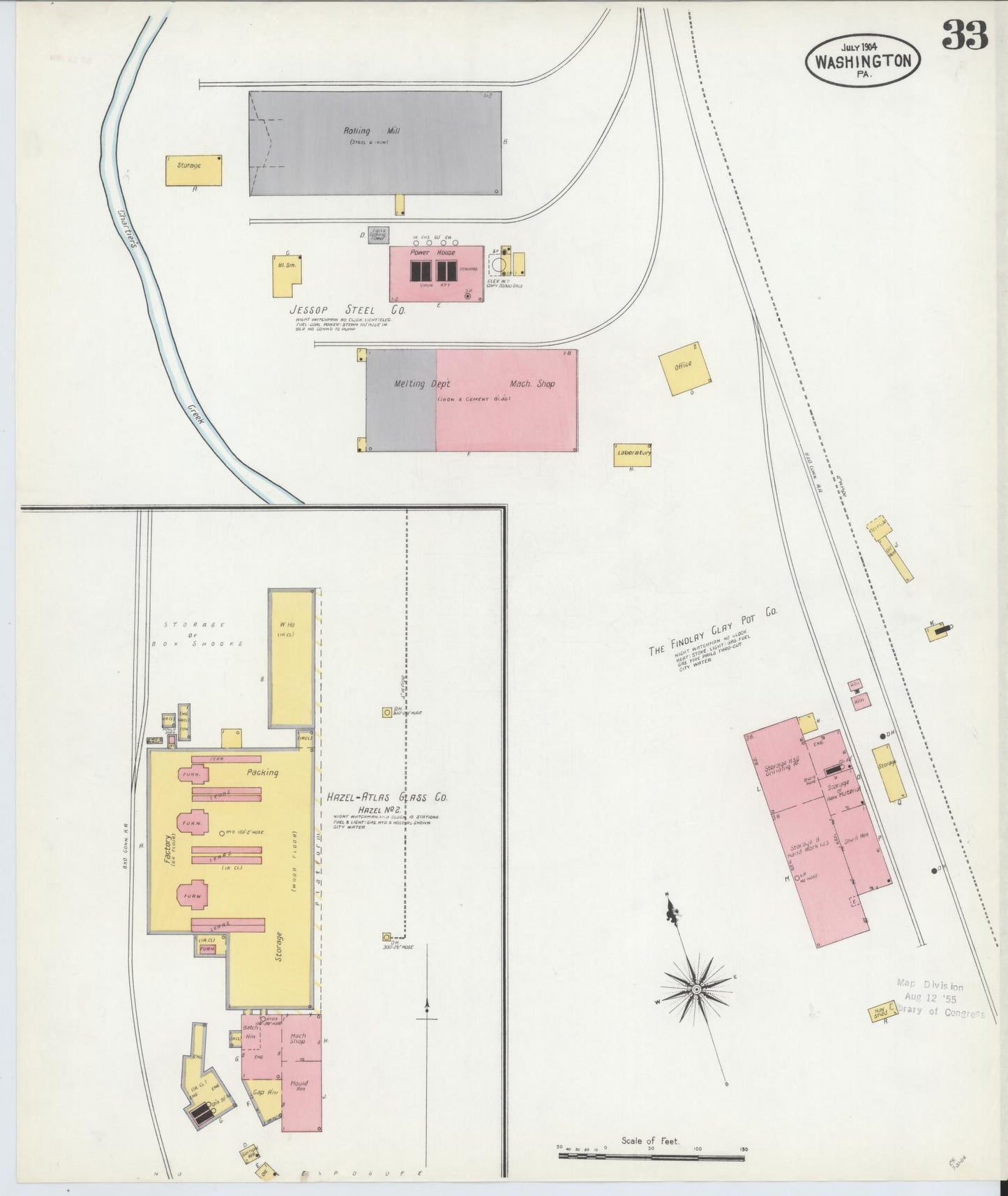 Sanborn Fire Insurance Map from Washington, Washington County, Pennsylvania (1904), Sheet #0033 - Historic Sanborn Fire Insurance Map Print, vintage old map wall art, antique decor, genealogy gift, Sanborn Fire Insurance Map from Washington Washington map