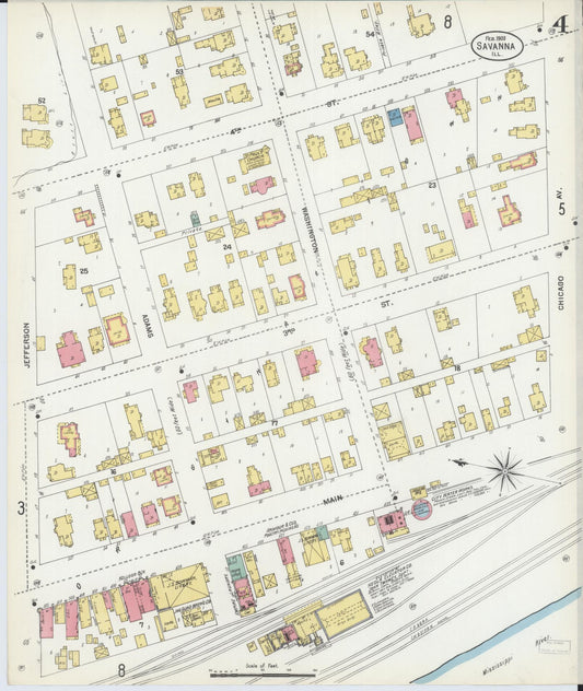 Sanborn Fire Insurance Map from Savanna, Carroll County, Illinois (1903), Sheet #0004 - Historic Sanborn Fire Insurance Map Print, vintage old map wall art, antique decor, genealogy gift, Illinois Illinois map