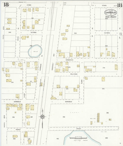 Sanborn Fire Insurance Map from Garibaldi, Tillamook County, Oregon (1929), Sheet #0018 - Complete Map Set gallery image, historic Sanborn map, vintage wall art, Oregon Oregon