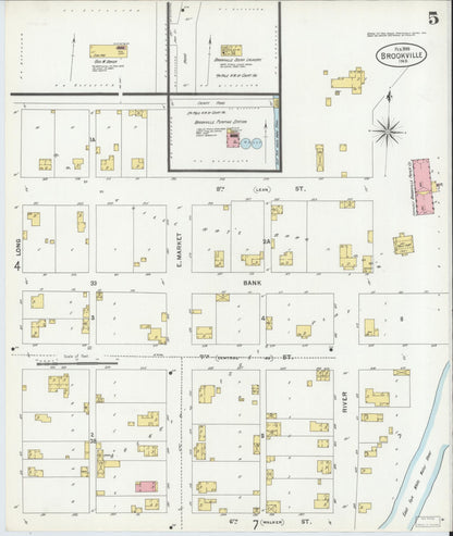 Sanborn Fire Insurance Map from Brookville, Franklin County, Indiana (1899), Sheet #0005 - Complete Map Set gallery image, historic Sanborn map, vintage wall art, Indiana Indiana