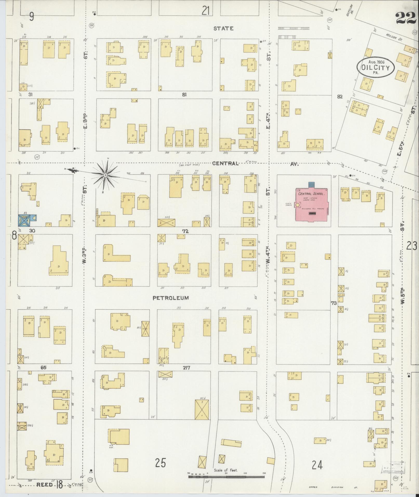 Sanborn Fire Insurance Map from Oil City, Venango County, Pennsylvania (1906), Sheet #0022 - Complete Map Set gallery image, historic Sanborn map, vintage wall art, Pennsylvania Pennsylvania