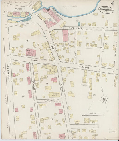 Sanborn Fire Insurance Map from Thompsonville, Hartford County, Connecticut (1885), Sheet #0004 - Complete Map Set gallery image, historic Sanborn map, vintage wall art, Connecticut Connecticut