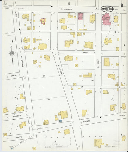 Sanborn Fire Insurance Map from Morrilton, Conway County, Arkansas (1919), Sheet #0009 - Complete Map Set gallery image, historic Sanborn map, vintage wall art, Arkansas Arkansas