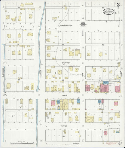Sanborn Fire Insurance Map from Grafton, Jersey County, Illinois (1914), Sheet #0003 - Historic Sanborn Fire Insurance Map Print, vintage old map wall art, antique decor, genealogy gift, Illinois Illinois map