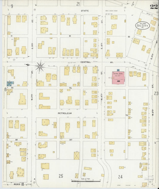 Sanborn Fire Insurance Map from Oil City, Venango County, Pennsylvania (1906), Sheet #0022 - Historic Sanborn Fire Insurance Map Print, vintage old map wall art, antique decor, genealogy gift, Pennsylvania Pennsylvania map