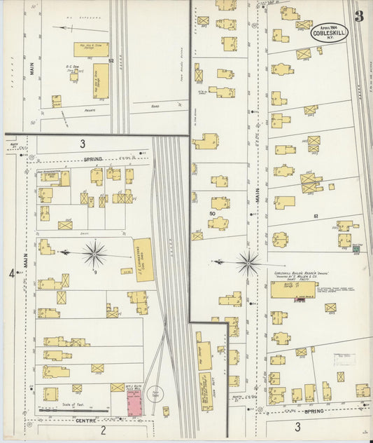 Sanborn Fire Insurance Map from Cobleskill, Schoharie County, New York (1904), Sheet #0003 - Historic Sanborn Fire Insurance Map Print, vintage old map wall art, antique decor, genealogy gift, New York New York map
