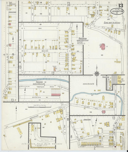 Sanborn Fire Insurance Map from Lehighton, Carbon County, Pennsylvania (1915), Sheet #0013 - Complete Map Set gallery image, historic Sanborn map, vintage wall art, Pennsylvania Pennsylvania