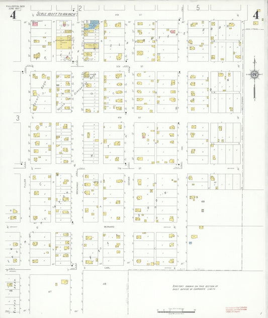 Sanborn Fire Insurance Map from Fullerton, Nance County, Nebraska (1937), Sheet #0004 - Historic Sanborn Fire Insurance Map Print, vintage old map wall art, antique decor, genealogy gift, Nebraska Nebraska map