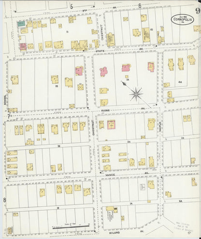 Sanborn Fire Insurance Map from Coraopolis, Allegheny County, Pennsylvania (1906), Sheet #0009 - Complete Map Set gallery image, historic Sanborn map, vintage wall art, Pennsylvania Pennsylvania