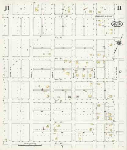 Sanborn Fire Insurance Map from Del Rio, Val Verde County, Texas (1924), Sheet #0011 - Complete Map Set gallery image, historic Sanborn map, vintage wall art, Texas Texas