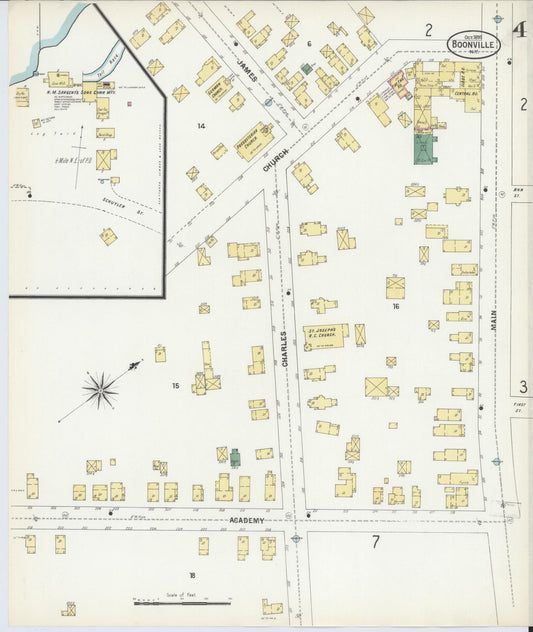Sanborn Fire Insurance Map from Boonville, Oneida County, New York (1899), Sheet #0004 - Historic Sanborn Fire Insurance Map Print, vintage old map wall art, antique decor, genealogy gift, New York New York map