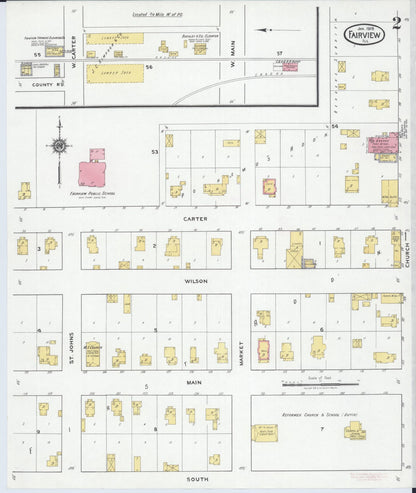 Sanborn Fire Insurance Map from Fairview, Fulton County, Illinois (1919), Sheet #0002 - Complete Map Set gallery image, historic Sanborn map, vintage wall art, Illinois Illinois