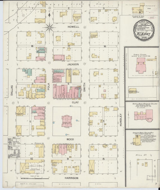 Sanborn Fire Insurance Map from Albany, Gentry County, Missouri (1892), Sheet #0001 - Historic Sanborn Fire Insurance Map Print, vintage old map wall art, antique decor, genealogy gift, Missouri Missouri map