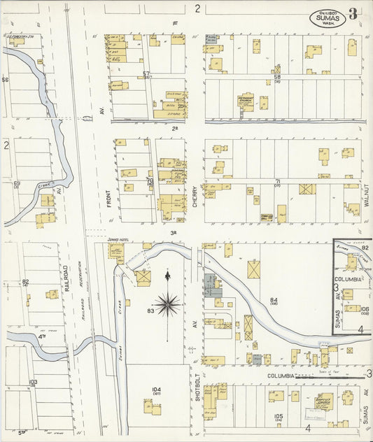 Sanborn Fire Insurance Map from Sumas, Whatcom County, Washington (1907), Sheet #0003 - Historic Sanborn Fire Insurance Map Print, vintage old map wall art, antique decor, genealogy gift, Washington Washington map