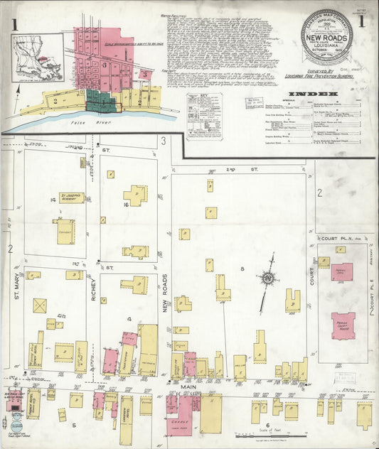Sanborn Fire Insurance Map from New Roads, Pointe Coupee Parish, Louisiana. (1923) – Historic Sanborn Fire Insurance Map Print