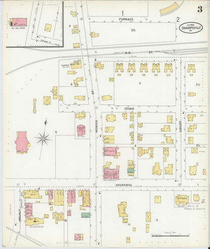 Sanborn Fire Insurance Map from Sharpsville, Mercer County, Pennsylvania (1900), Sheet #0003 - Complete Map Set gallery image, historic Sanborn map, vintage wall art, Pennsylvania Pennsylvania