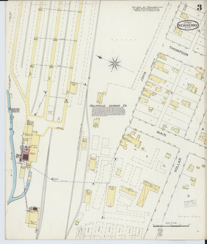 Sanborn Fire Insurance Map from Newberry, Luce County, Michigan (1893), Sheet #0003 - Complete Map Set gallery image, historic Sanborn map, vintage wall art, Michigan Michigan