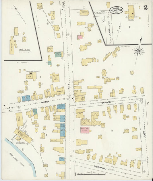 Sanborn Fire Insurance Map from Newport, Herkimer County, New York (1904), Sheet #0002 - Historic Sanborn Fire Insurance Map Print, vintage old map wall art, antique decor, genealogy gift, New York New York map