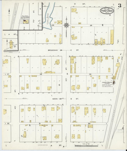 Sanborn Fire Insurance Map from Pond Creek, Grant County, Oklahoma (1916), Sheet #0003 - Complete Map Set gallery image, historic Sanborn map, vintage wall art, Oklahoma Oklahoma
