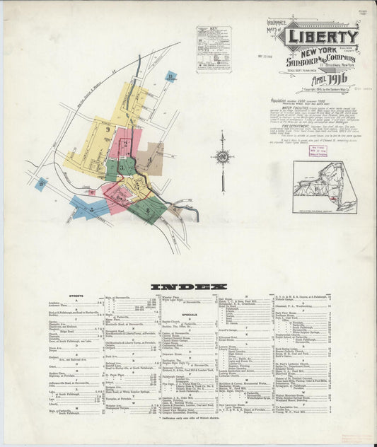 Sanborn Fire Insurance Map from Liberty, Sullivan County, New York. (1916) – Historic Sanborn Fire Insurance Map Print