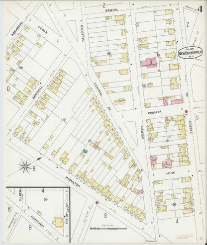 Sanborn Fire Insurance Map from New Brunswick, Middlesex County, New Jersey (1897), Sheet #0004 - Complete Map Set gallery image, historic Sanborn map, vintage wall art, New Jersey New Jersey
