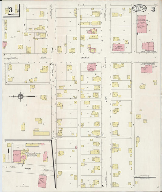 Sanborn Fire Insurance Map from Dalton, Wayne County, Ohio (1929), Sheet #0003 - Historic Sanborn Fire Insurance Map Print, vintage old map wall art, antique decor, genealogy gift, Ohio Ohio map