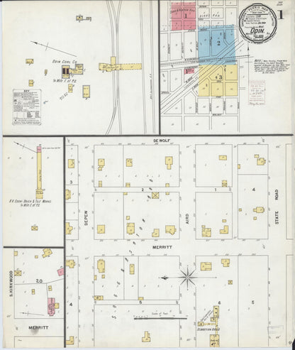 Sanborn Fire Insurance Map from Odin, Marion County, Illinois (1899), Sheet #0001 - Complete Map Set gallery image, historic Sanborn map, vintage wall art, Illinois Illinois