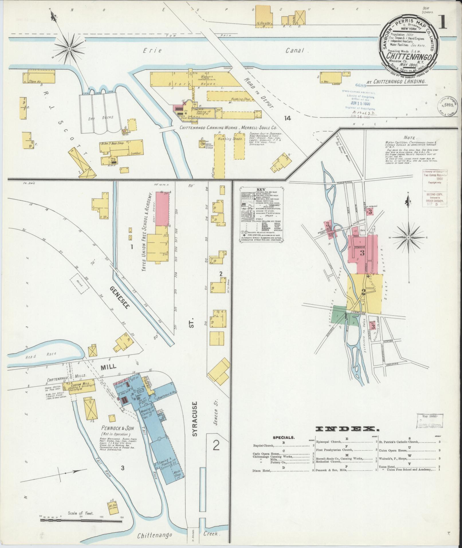 Sanborn Fire Insurance Map from Chittenango, Madison County, New York. (1900) – Historic Sanborn Fire Insurance Map Print