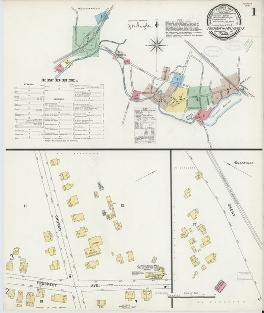 Sanborn Fire Insurance Map from Philmont, Columbia County, New York (1898), Sheet #0001 - Complete Map Set gallery image, historic Sanborn map, vintage wall art, New York New York