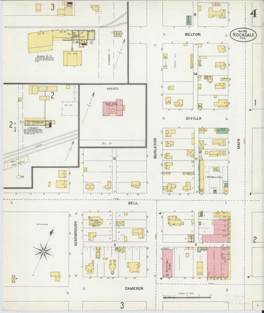 Sanborn Fire Insurance Map from Rockdale, Milam County, Texas (1901), Sheet #0004 - Historic Sanborn Fire Insurance Map Print, vintage old map wall art, antique decor, genealogy gift, Texas Texas map