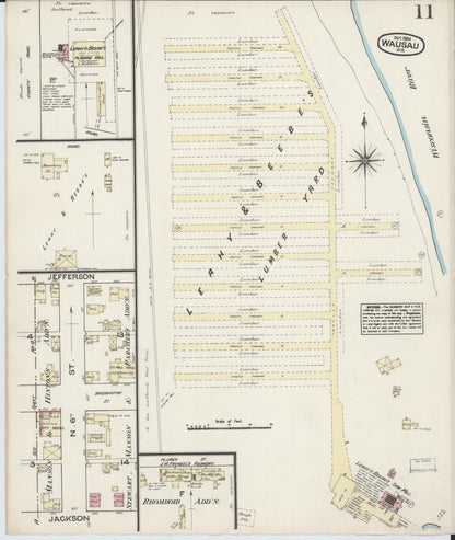 Sanborn Fire Insurance Map from Wausau, Marathon County, Wisconsin (1884), Sheet #0011 - Complete Map Set gallery image, historic Sanborn map, vintage wall art, Wisconsin Wisconsin