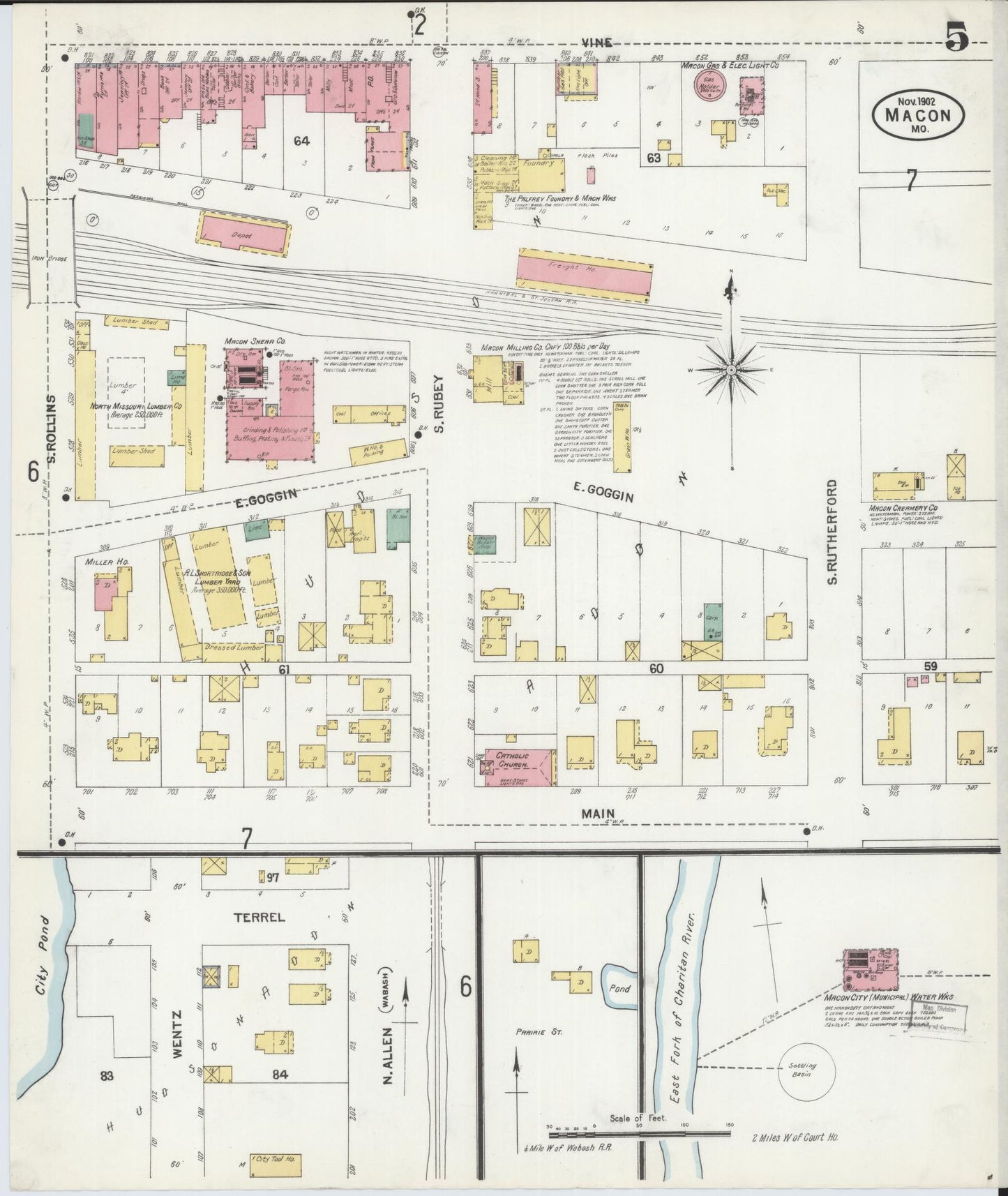Sanborn Fire Insurance Map from Macon, Macon County, Missouri (1902), Sheet #0005 - Complete Map Set gallery image, historic Sanborn map, vintage wall art, Missouri Missouri