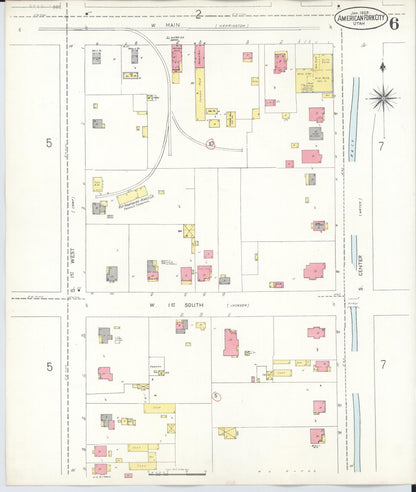 Sanborn Fire Insurance Map from American Fork, Utah County, Utah (1938), Sheet #0006 - Complete Map Set gallery image, historic Sanborn map, vintage wall art, American Fork Utah