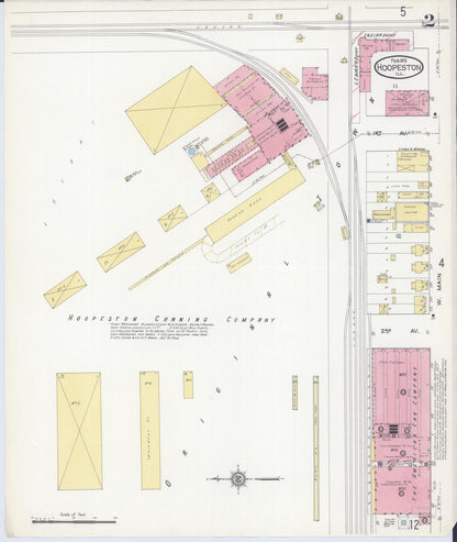 Sanborn Fire Insurance Map from Hoopeston, Vermilion County, Illinois (1913), Sheet #0002 - Complete Map Set gallery image, historic Sanborn map, vintage wall art, Illinois Illinois