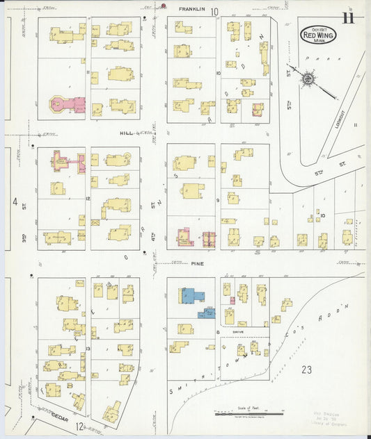 Sanborn Fire Insurance Map from Red Wing, Goodhue County, Minnesota (1917), Sheet #0011 - Historic Sanborn Fire Insurance Map Print, vintage old map wall art, antique decor, genealogy gift, Minnesota Minnesota map